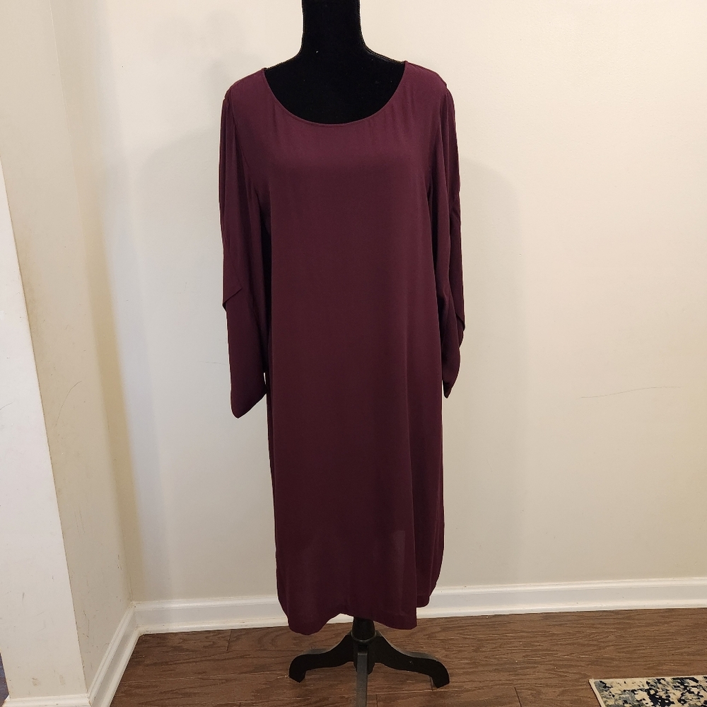 EILEEN FISHER 100% SILK DRESS LARGE